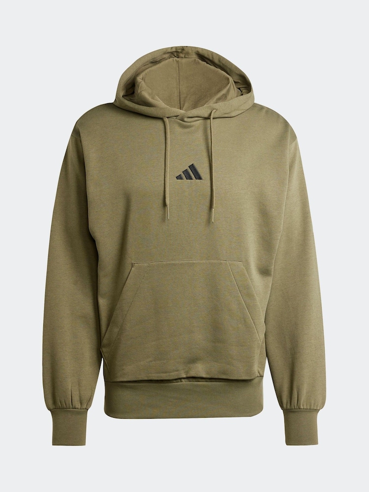 adidas Green Essentials Feelcozy Fleece Hoodie - Image 7 of 7