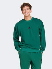 adidas Green Essentials Feelcozy Fleece Sweatshirt - Image 1 of 6
