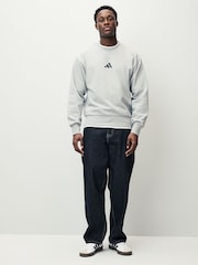 adidas Grey Essentials Feelcozy Fleece Sweatshirt - Image 2 of 5