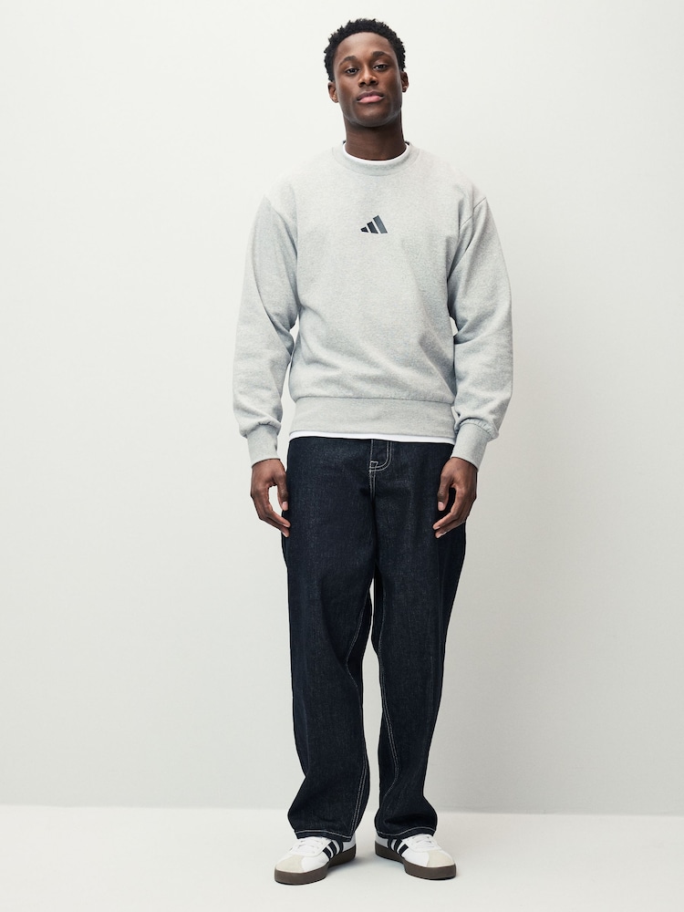 adidas Grey Essentials Feelcozy Fleece Sweatshirt - Image 2 of 5