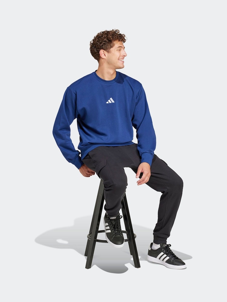Синій - adidas Essentials Feelcozy Fleece світшот - Image 11 of 14