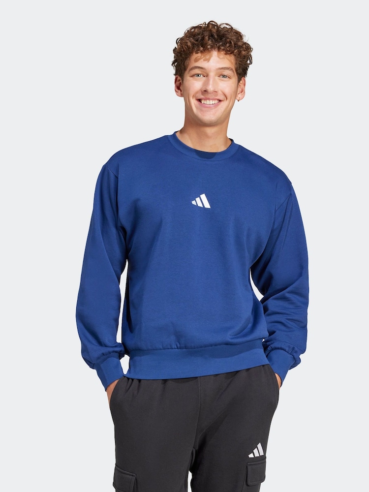 Синій - adidas Essentials Feelcozy Fleece світшот - Image 7 of 14