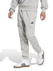 adidas Grey Essentials Feelcosy Fleece Cargo Joggers - Image 5 of 8