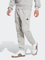 adidas Grey Essentials Feelcosy Fleece Cargo Joggers - Image 3 of 6