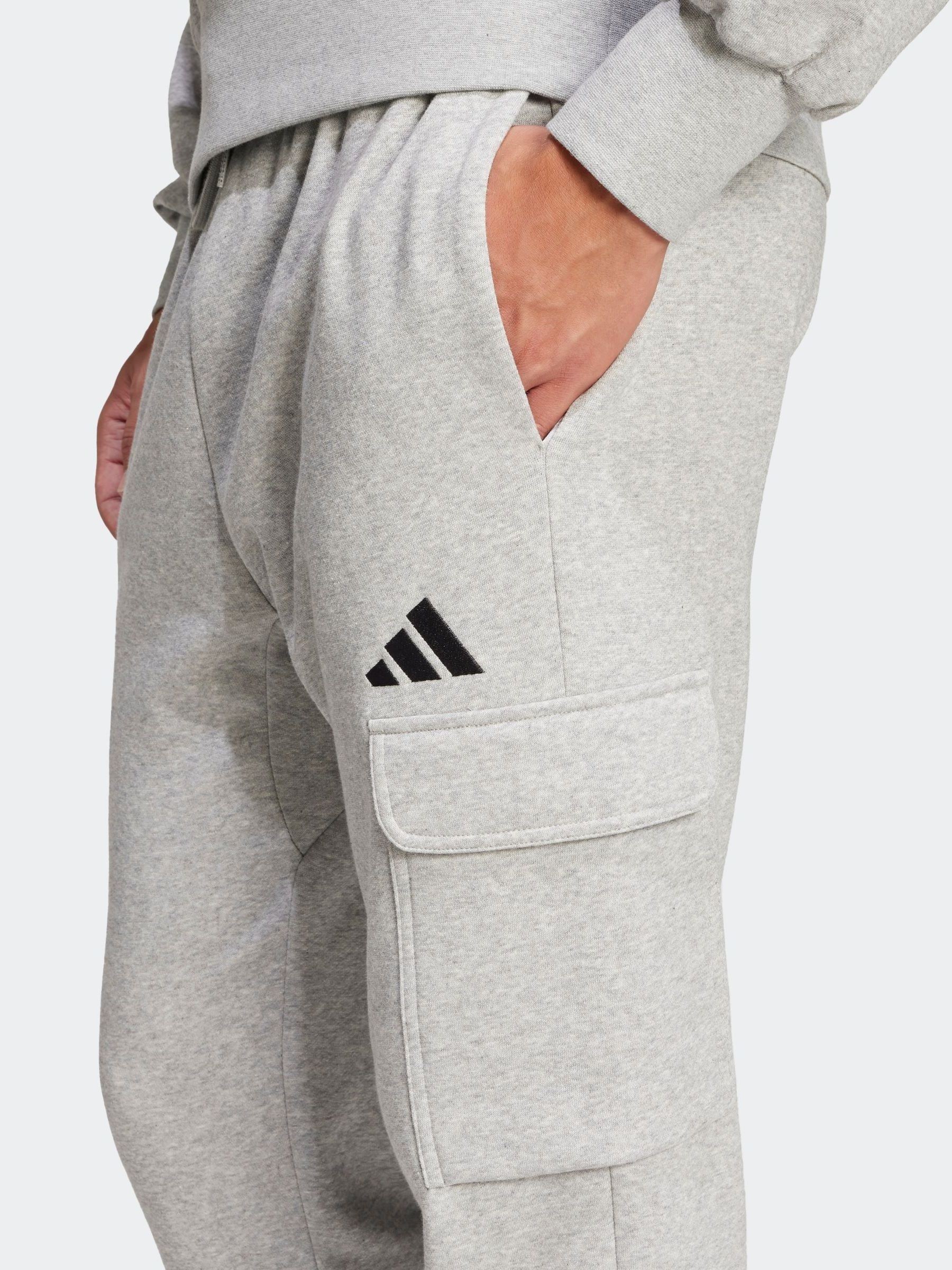 Buy adidas Grey Essentials Feelcosy Fleece Cargo Joggers