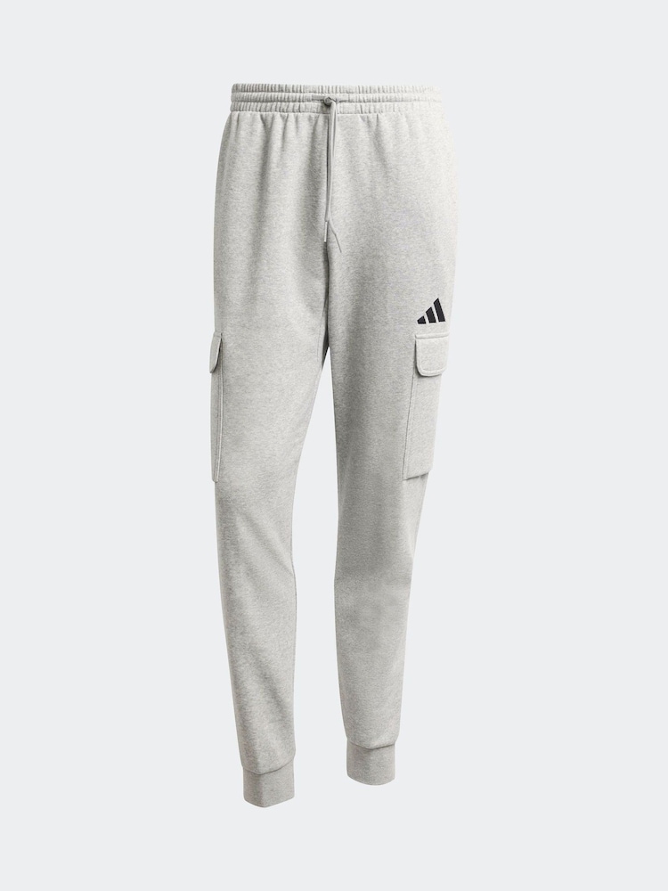 adidas Grey Essentials Feelcosy Fleece Cargo Joggers - Image 6 of 6