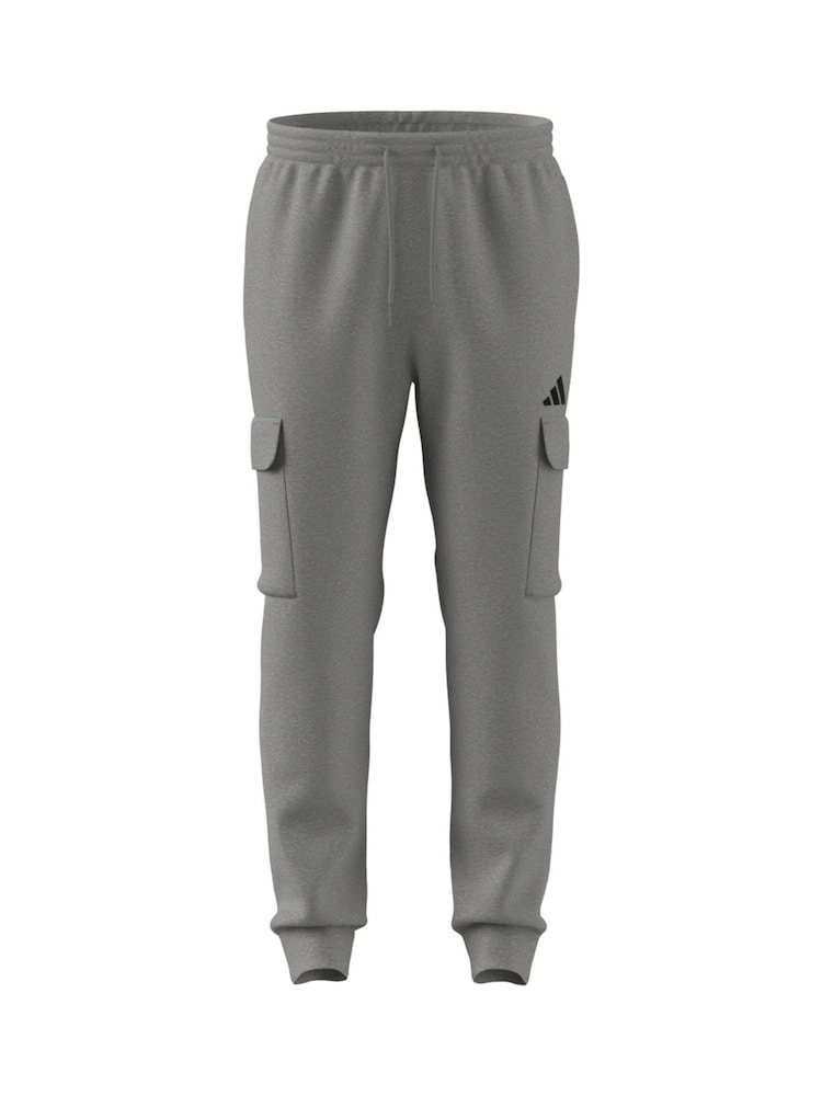 adidas Grey Essentials Feelcosy Fleece Cargo Joggers - Image 2 of 8