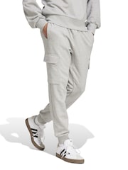 adidas Grey Essentials Feelcosy Fleece Cargo Joggers - Image 4 of 8
