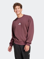 adidas Red Essentials Feelcozy Fleece Sweatshirt - Image 1 of 5