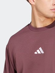 adidas Red Essentials Feelcozy Fleece Sweatshirt - Image 5 of 5