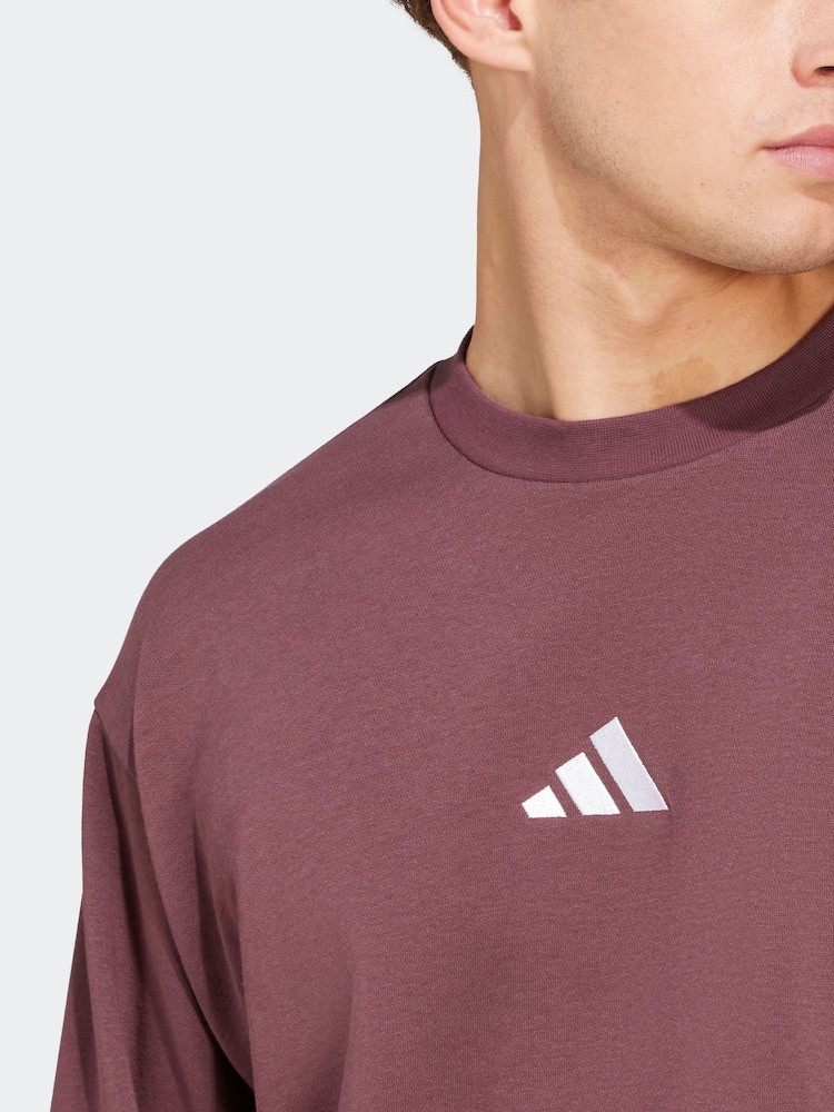 adidas Red Essentials Feelcozy Fleece Sweatshirt - Image 5 of 5