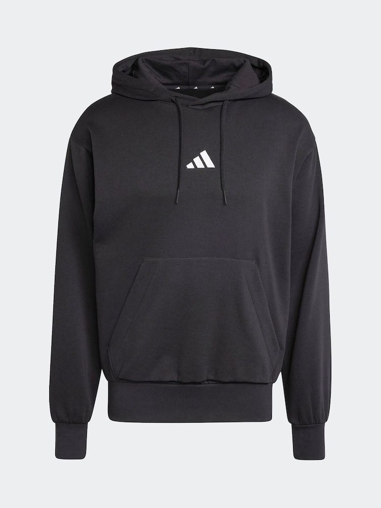 adidas Black Essentials Feelcozy Fleece Hoodie - Image 4 of 4