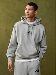 adidas Grey Essentials Feelcozy Fleece Hoodie - Image 1 of 10