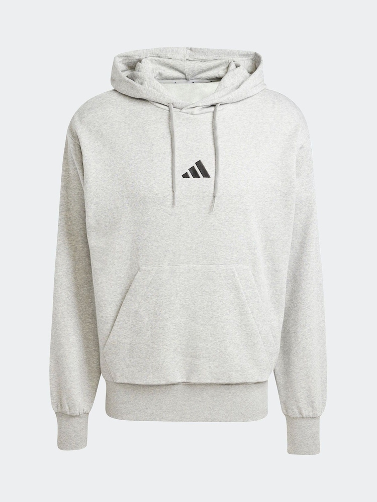 adidas Grey Essentials Feelcozy Fleece Hoodie - Image 10 of 10
