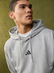 adidas Grey Essentials Feelcozy Fleece Hoodie - Image 4 of 10
