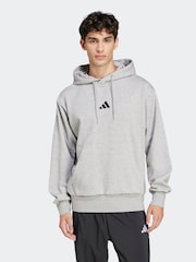 adidas Grey Essentials Feelcozy Fleece Hoodie - Image 5 of 10