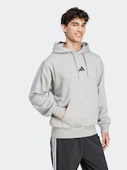 adidas Grey Essentials Feelcozy Fleece Hoodie - Image 7 of 10