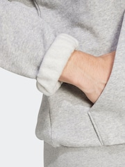 adidas Grey Essentials Feelcozy Fleece Hoodie - Image 9 of 10