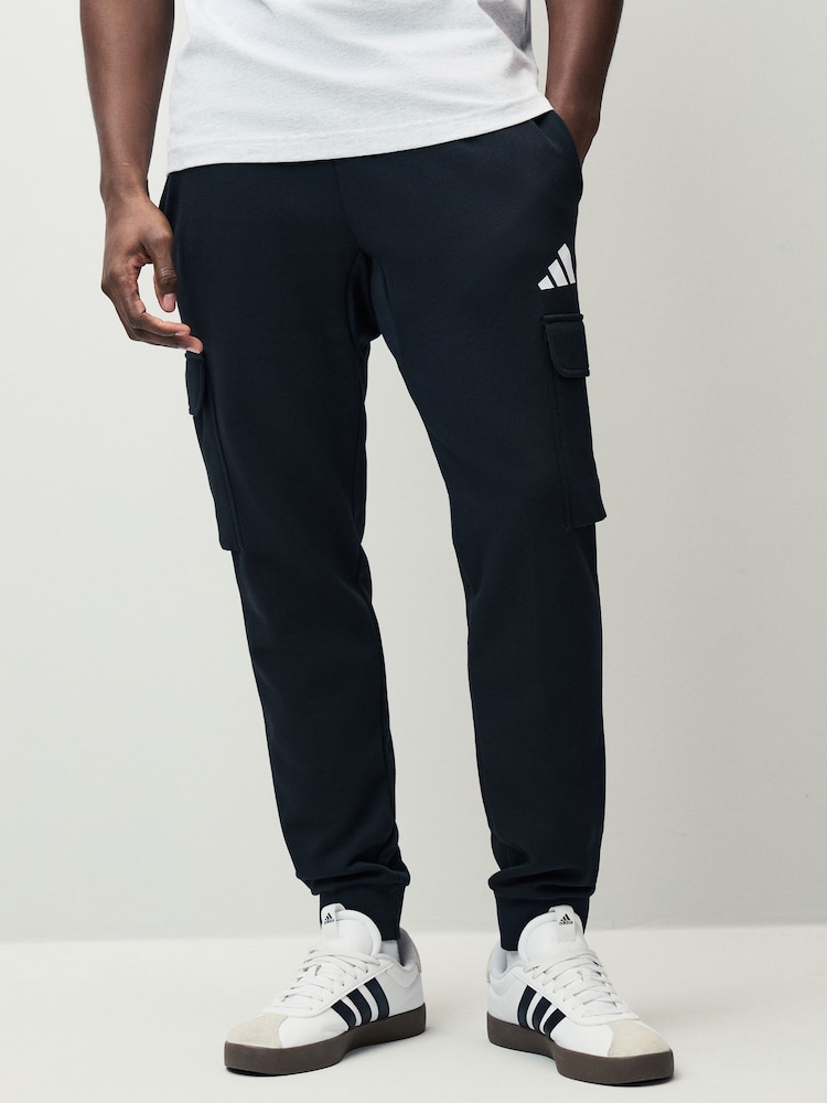 adidas Black Essentials Feelcosy Fleece Cargo Joggers - Image 1 of 5