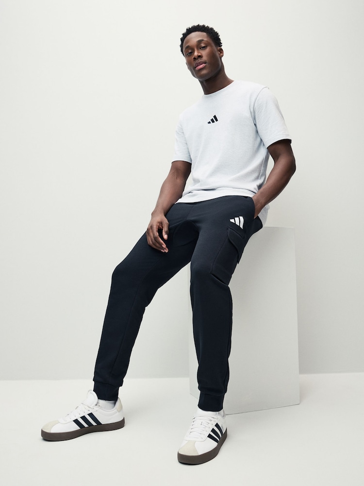 adidas Black Essentials Feelcosy Fleece Cargo Joggers - Image 2 of 5