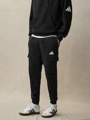 adidas Black Essentials Feelcozy French Terry Cuffed Joggers - Image 1 of 4