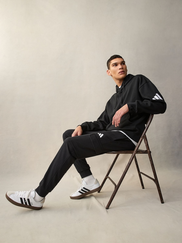 adidas Black Essentials Feelcozy French Terry Cuffed Joggers - Image 2 of 4