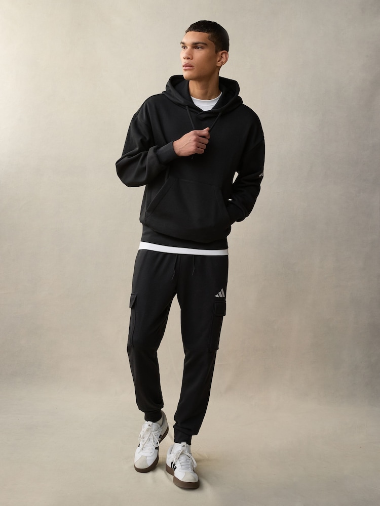 adidas Black Essentials Feelcozy French Terry Cuffed Joggers - Image 3 of 4