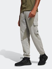 adidas Grey Small Logo Fleece Cargo Joggers - Image 1 of 6