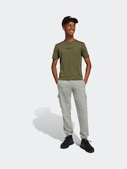adidas Grey Small Logo Fleece Cargo Joggers - Image 2 of 6