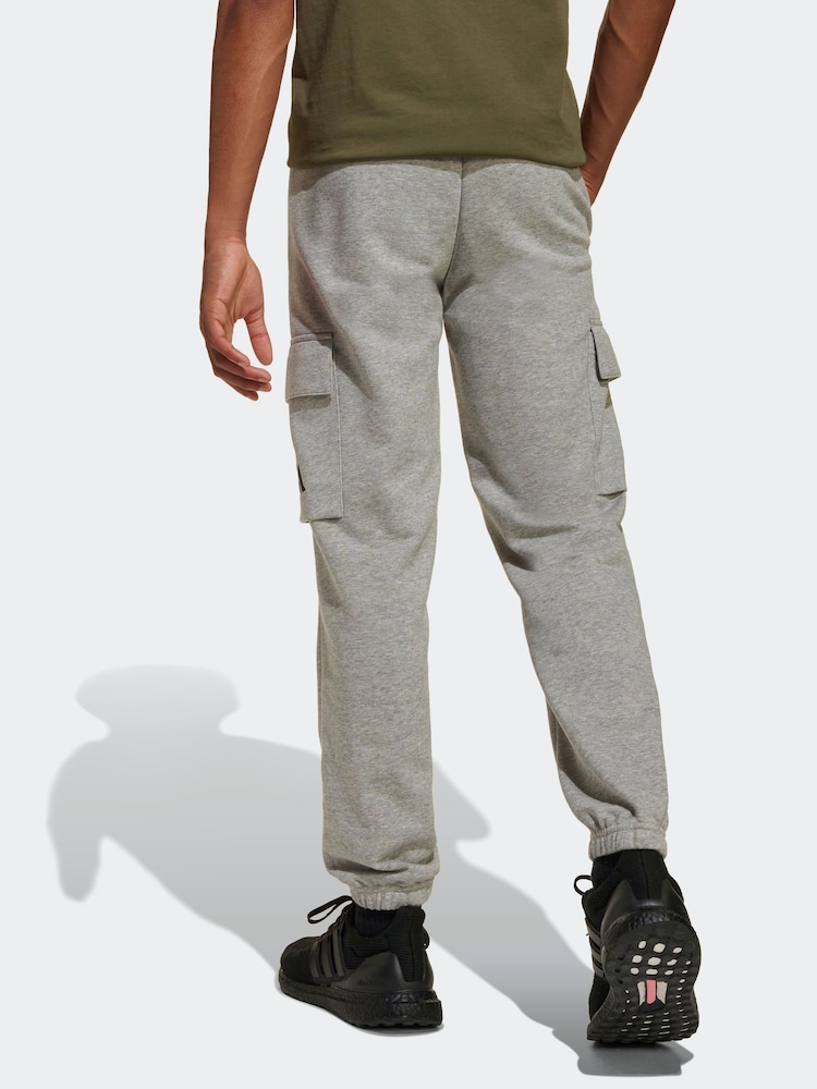 Grijs - adidas Small Logo Fleece Cargo Joggers - Image 3 of 6