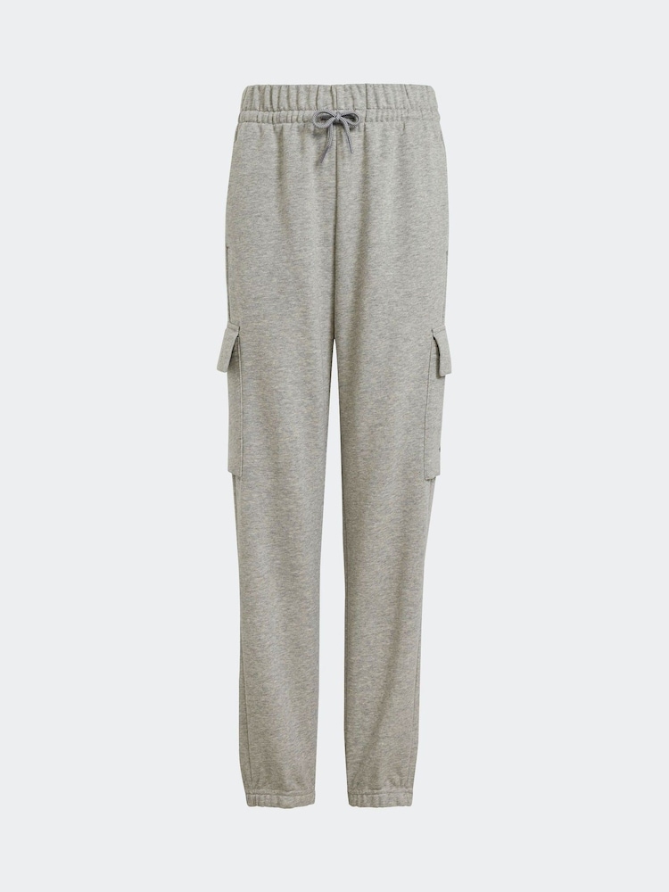 adidas Grey Small Logo Fleece Cargo Joggers - Image 6 of 6
