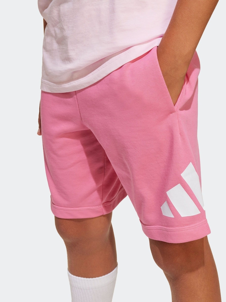 adidas Pink Essentials Large Logo Shorts and 100% Cotton T-Shirt Set - Image 6 of 9