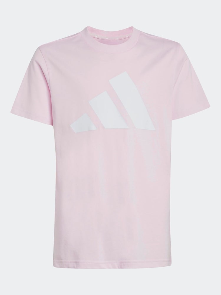 adidas Pink Essentials Large Logo Shorts and 100% Cotton T-Shirt Set - Image 8 of 9
