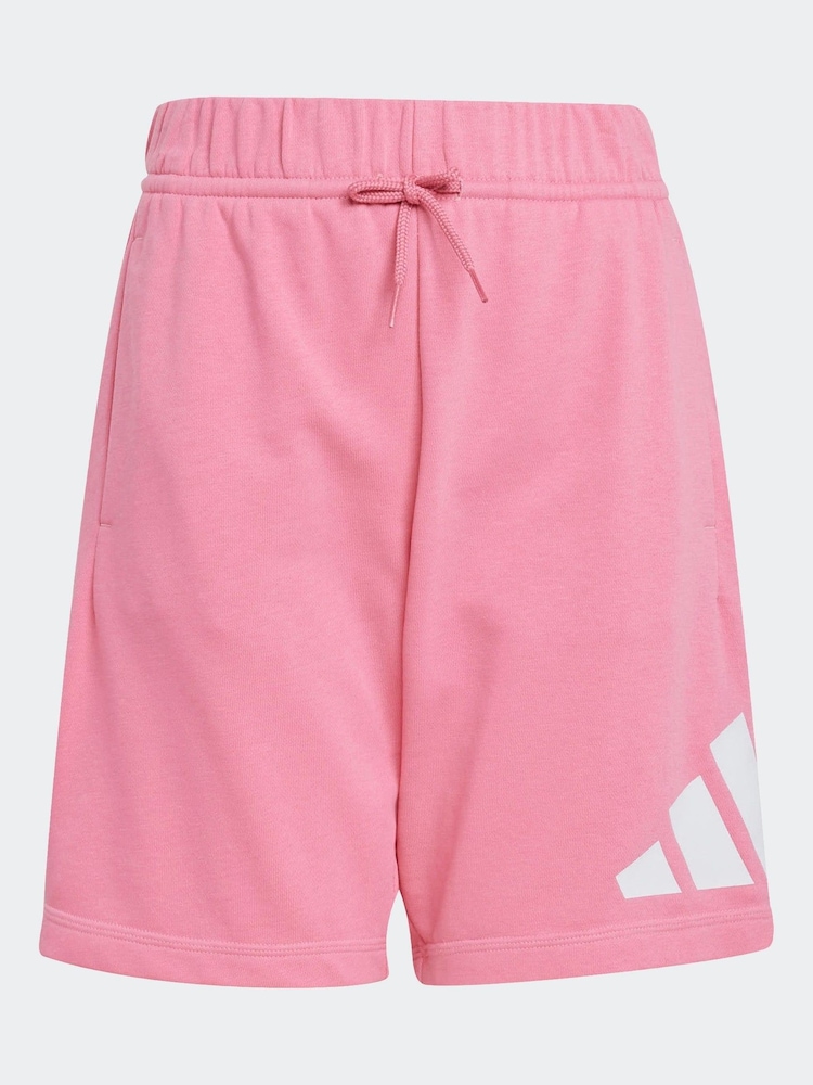 adidas Pink Essentials Large Logo Shorts and 100% Cotton T-Shirt Set - Image 9 of 9