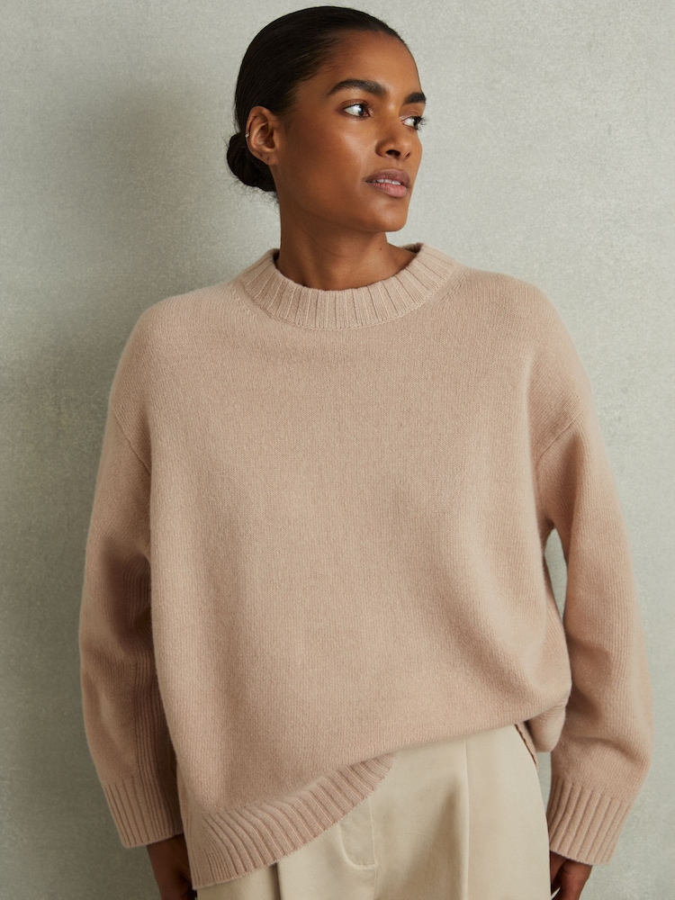 Reiss Mink Elena Wool-Cashmere Crew Neck Jumper - Image 1 of 6