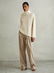 Reiss Cream Eliza Wool-Cashmere Roll-Neck Jumper - Image 1 of 6