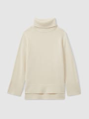 Reiss Cream Eliza Wool-Cashmere Roll-Neck Jumper - Image 2 of 6