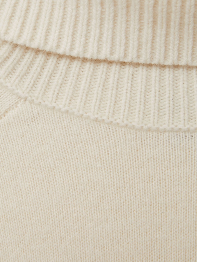 Reiss Cream Eliza Wool-Cashmere Roll-Neck Jumper - Image 6 of 6