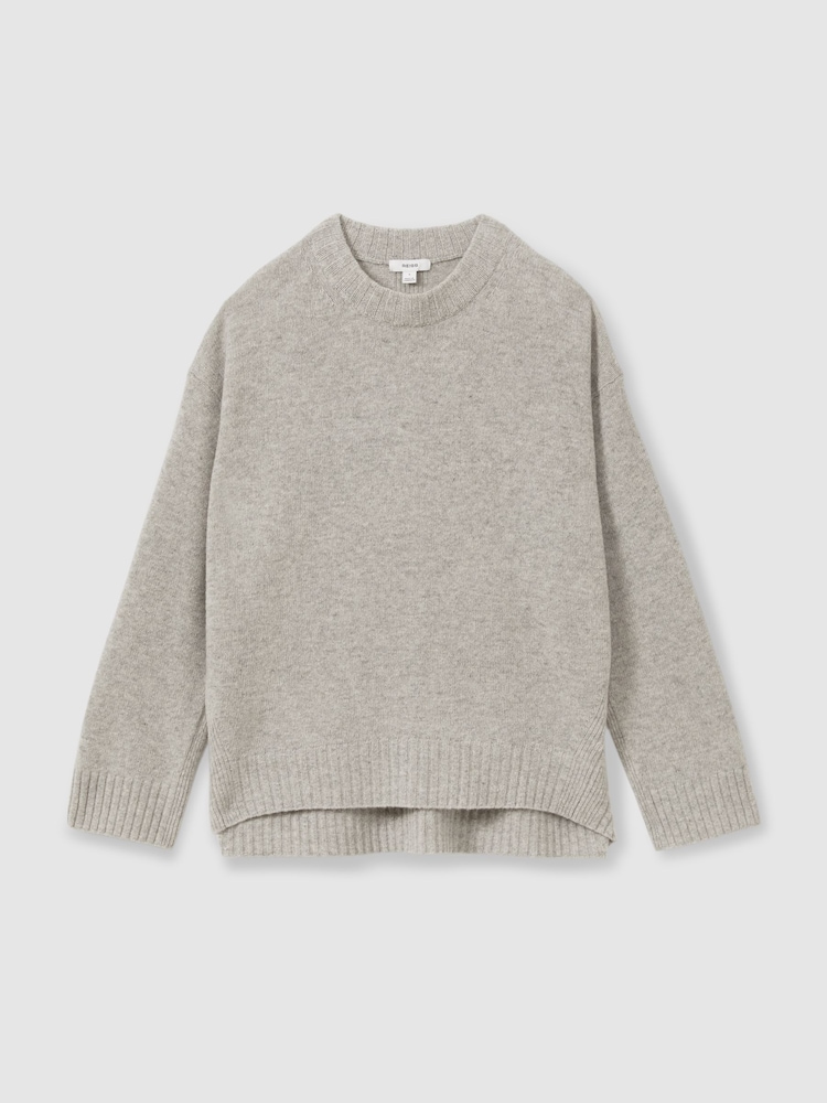 Reiss Grey Marl Elena Wool Cashmere Crew Neck Jumper - Image 2 of 5