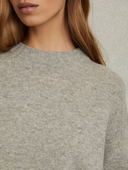 Reiss Grey Marl Elena Wool Cashmere Crew Neck Jumper - Image 3 of 5