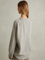 Reiss Grey Marl Elena Wool Cashmere Crew Neck Jumper - Image 4 of 5