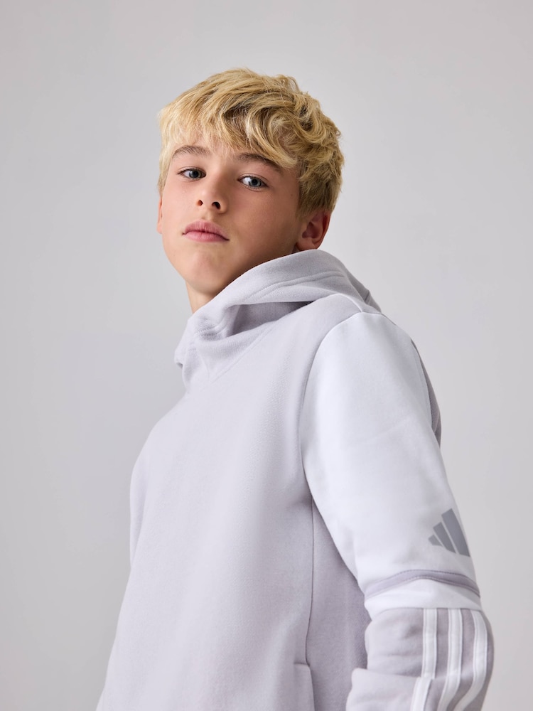 adidas Grey Squadra 25 Kids Sweat Hoodie - Image 2 of 4 adidas Grey Squadra 25 Kids Sweat Hoodie - Image 2 of 4