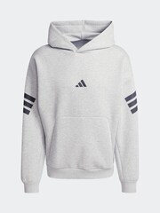 adidas Grey Future Icons 3-Stripes Hoodie - Image 6 of 6