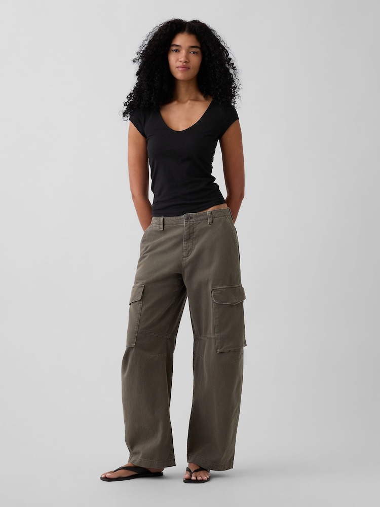 Negro - Gap Close Knit Jersey V-Neck T-Shirt - Imagen 3 de 3