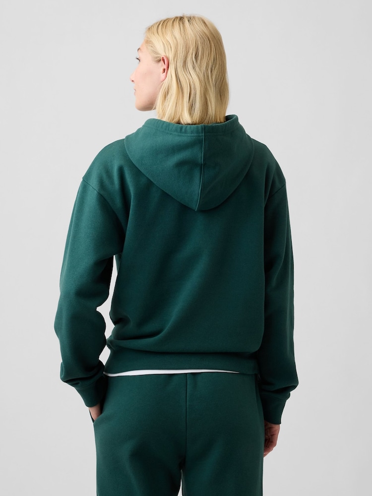 Gap Dark Green Relaxed Logo Hoodie - Image 2 of 5 Gap Dark Green Relaxed Logo Hoodie - Image 2 of 5