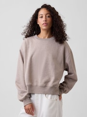 beige - Sweat-shirt Gap Vintage doux oversize à ourlet fendu - Image 1 de 4