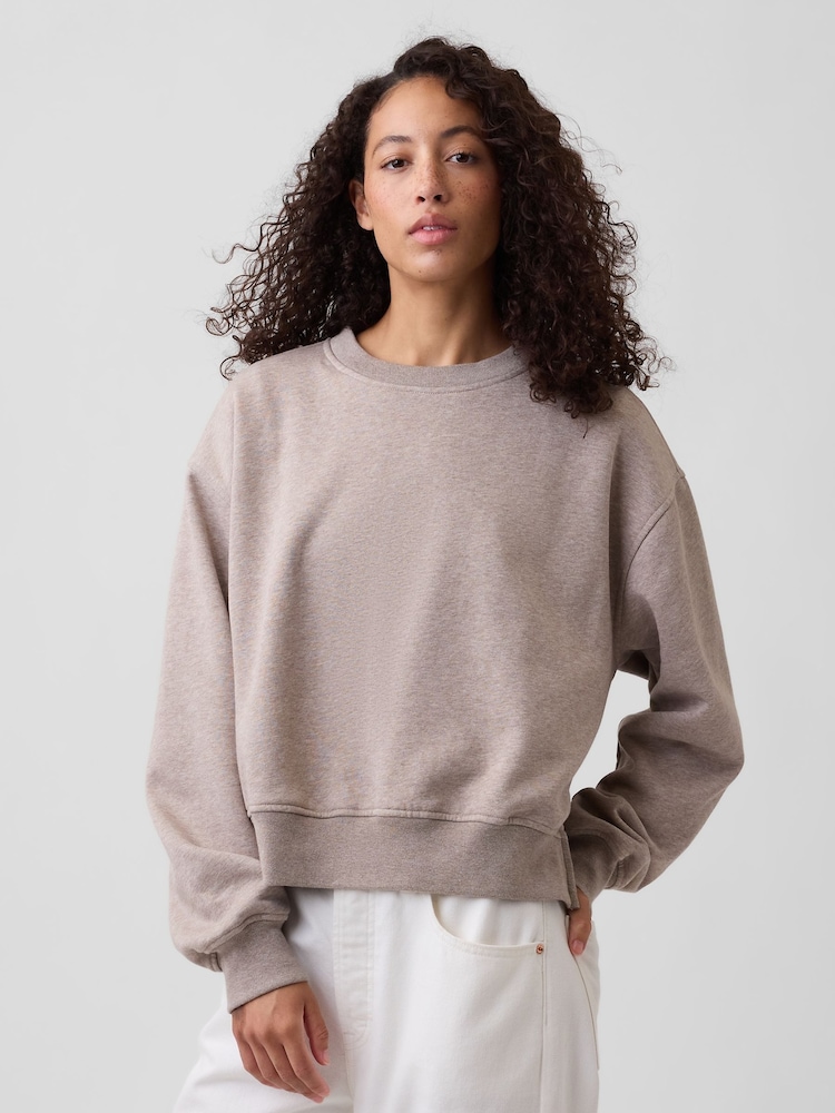 beige - Sweat-shirt Gap Vintage doux oversize à ourlet fendu - Image 1 de 4