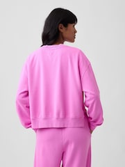 Růžová - Gap VintageSoft Oversized Split-Hem Sweatshirt - Obrázek 2 z 4