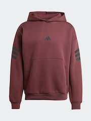 adidas Red Future Icons 3-Stripes Hoodie - Image 7 of 7