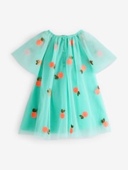 Aqua Blue Sequin Mesh Dress (3mths-8yrs) - Image 6 of 7